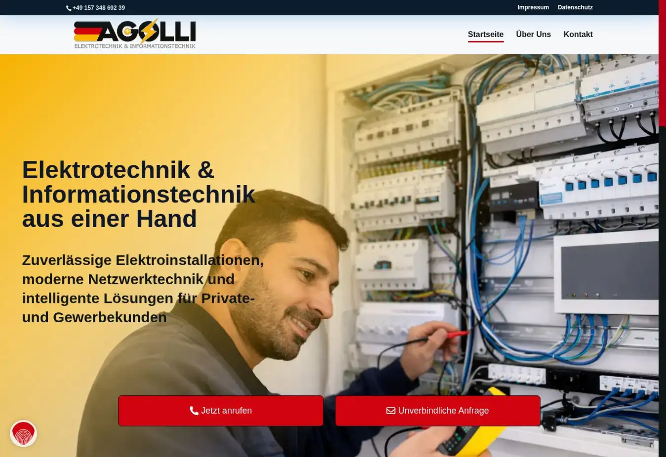 Startseite von Agolli Elektrotechnik