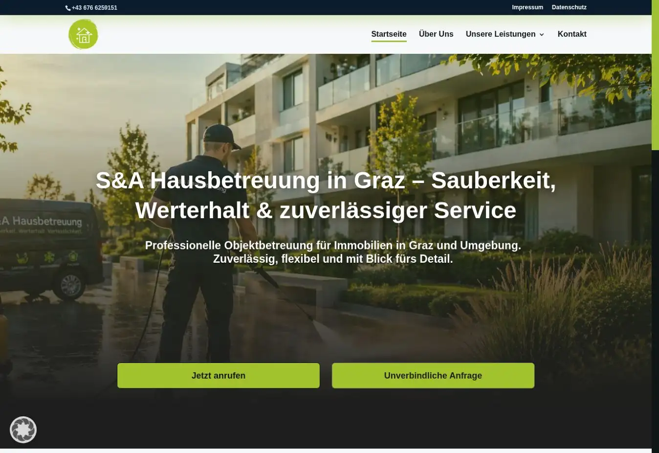 Startseite von S&A Hausbetreuung